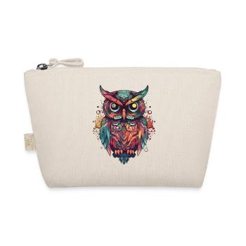 Seated owl colorful eagle owl - Organic Pouch - nature - Front