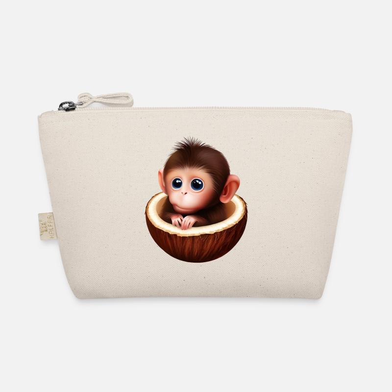 Affe in einer Kokosnuss Bio-Täschchen