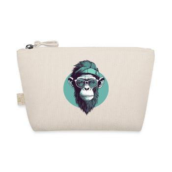 Cool hipster monkey with glasses and cap - Organic Pouch - nature - Front