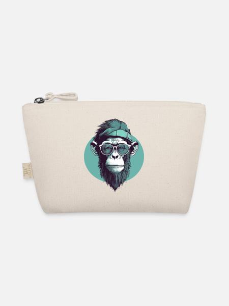 Singe hipster cool avec lunettes et casquette - Trousse biologique - nature - Devant