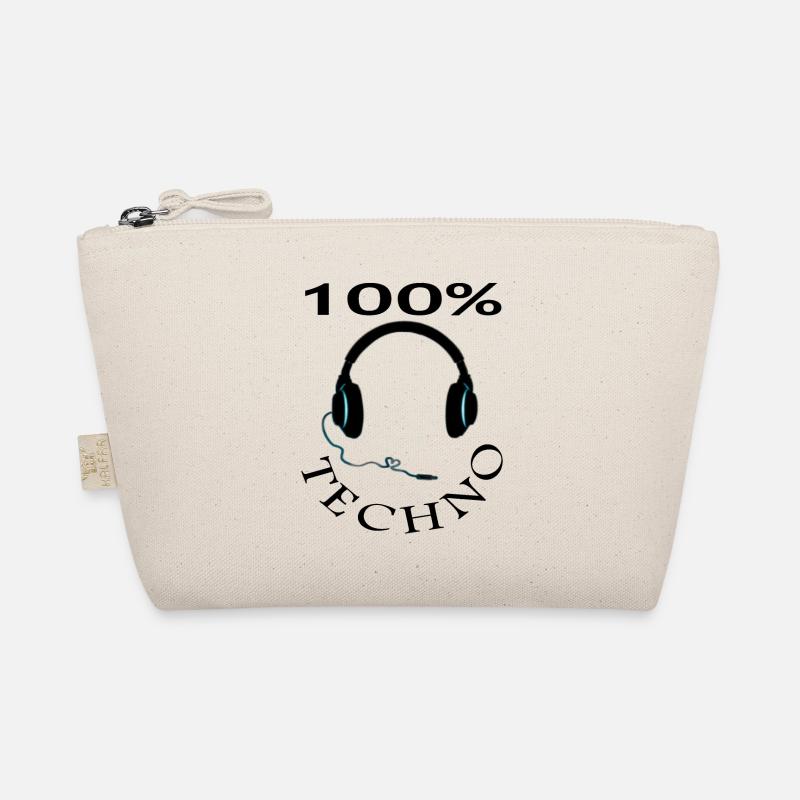 100% Techno Fan Techno music Musikschule Geschenk Bio-Täschchen