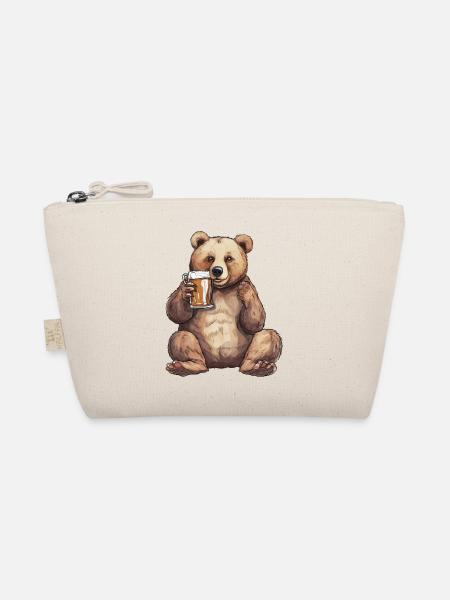 Beer instead of honey - bear with beer glass - Organic Pouch - nature - Front