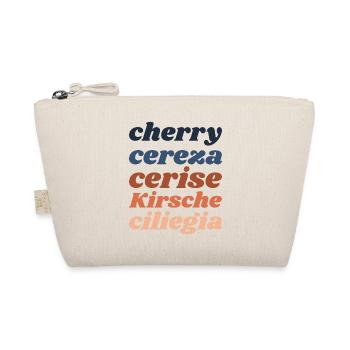 "Cherry" - lettering in 5 languages - Organic Pouch - nature - Front