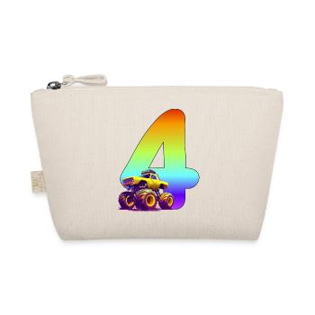 Monstertruck 4. Geburtstag 4 Jahre Geschenk - Bio-Täschchen - Natur - Vorne