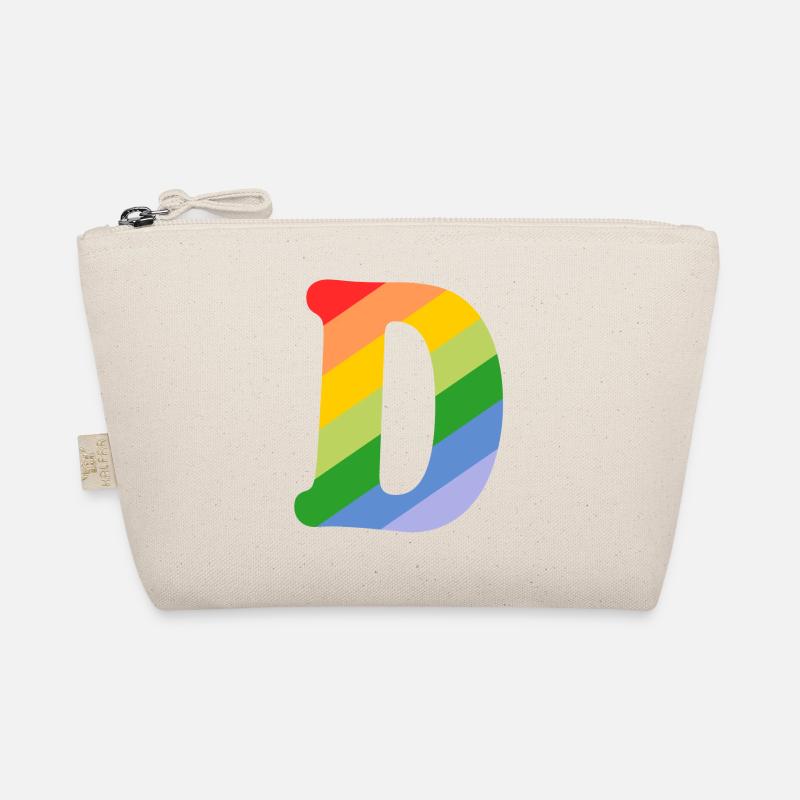 Buchstabe D Regenbogen Bio-Täschchen
