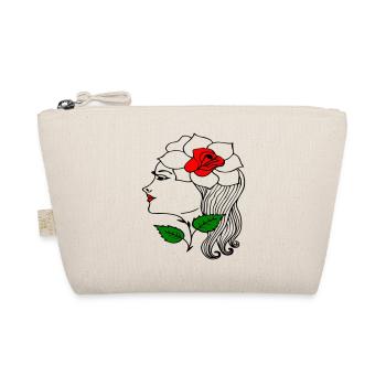 Woman's head with a rose in her hair - Organic Pouch - nature - Front