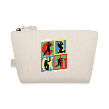 Cricket Cricketspieler Schlagmann Sport Vintage - Bio-Täschchen - Natur - Vorne