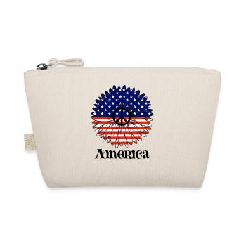 4. Juli Amerika-Flagge Sonnenblume - Bio-Täschchen - Natur - Vorne