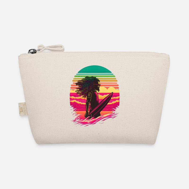 Synthwave Rasta Man surfer Trousse biologique