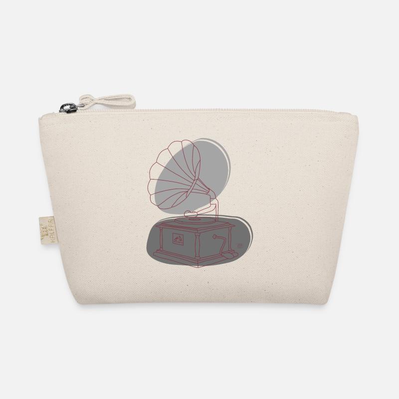 "Gramophone", Boho Line Art Design, Series "Music" Organic Pouch
