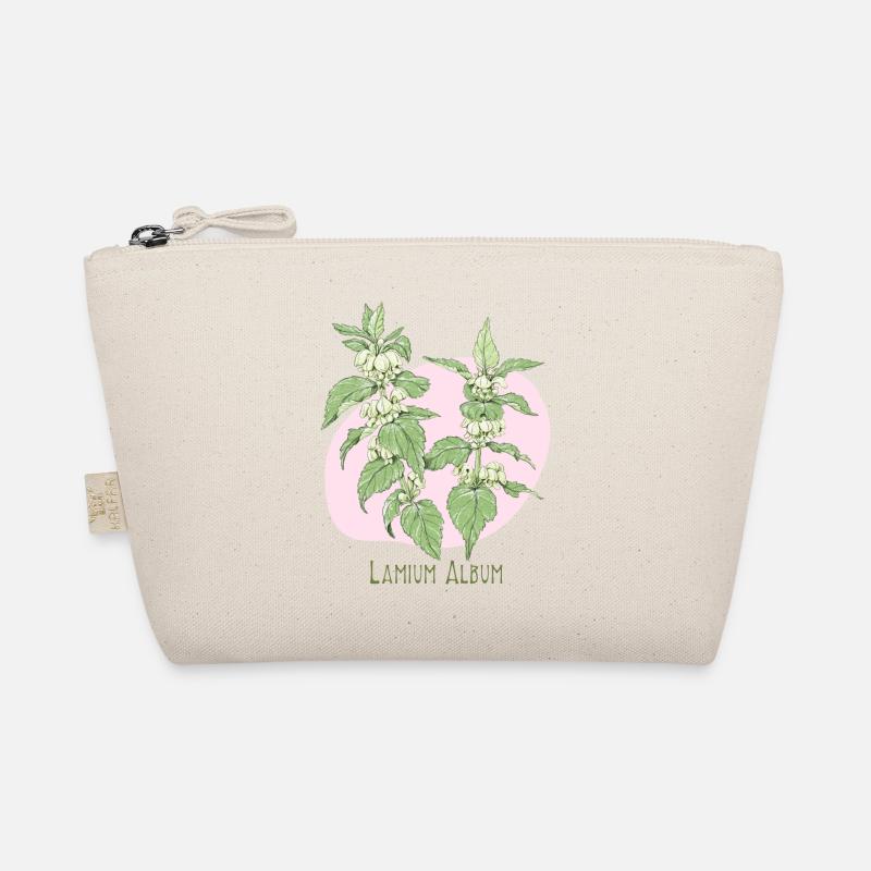 Light white botanical drawing Organic Pouch