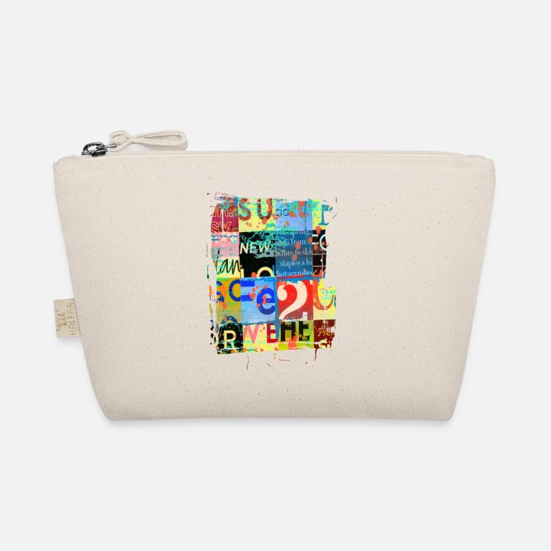 Newspaper Clips Scrapbook Magazines Alphabet Code Organic Pouch