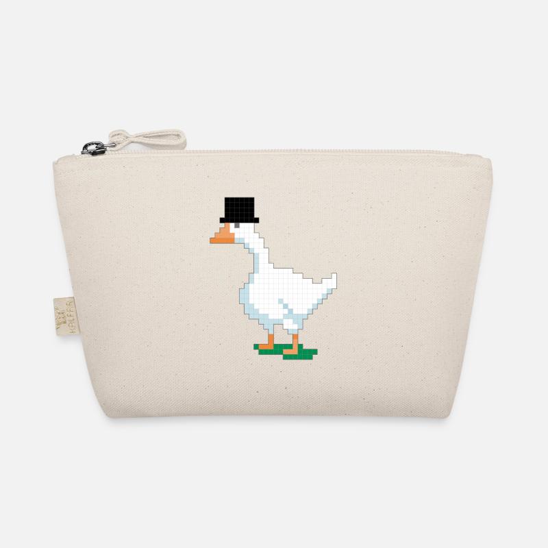 Duck with pixelated top hat Organic Pouch