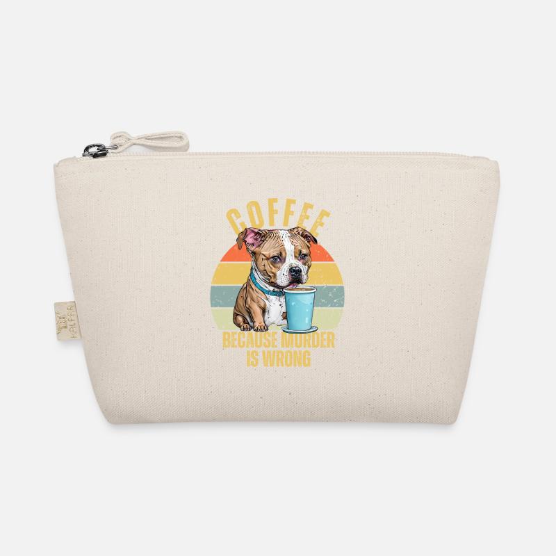 Funny Pitbull Drink Coffee Because Murder is Wrong Organic Pouch