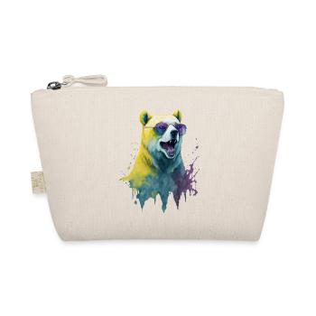 cooler Eisbär mit Sonnenbrille, Portrait - Bio-Täschchen - Natur - Vorne