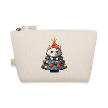 Christmas cat: play at the Christmas tree - Organic Pouch - nature - Front