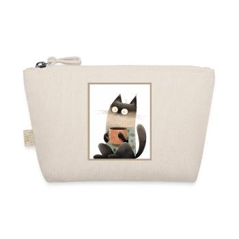Cat with coffee mug - Organic Pouch - nature - Front