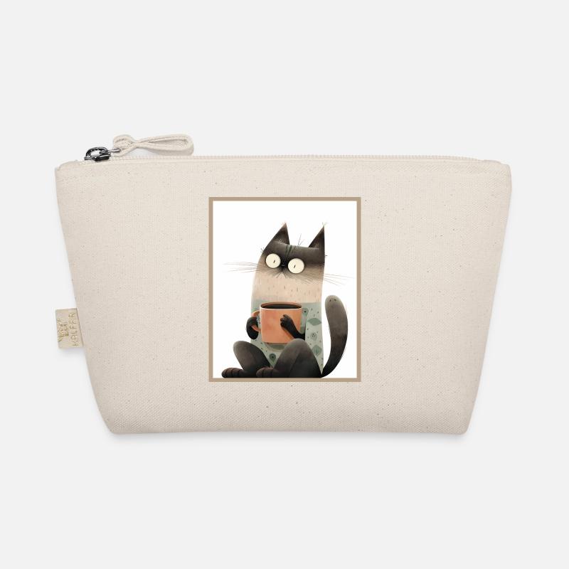 Cat with coffee mug Organic Pouch