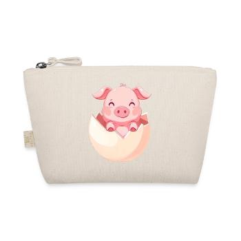 cute piglet hatches from the egg - cute - Organic Pouch - nature - Front