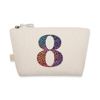 8th Birthday Leopard - Organic Pouch - nature - Front