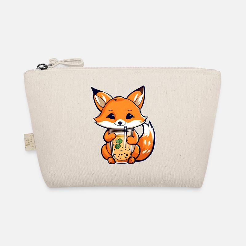 Cute Fox with Bubble Tea Organic Pouch