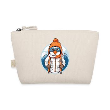 Cute penguin with wool hat - Organic Pouch - nature - Front