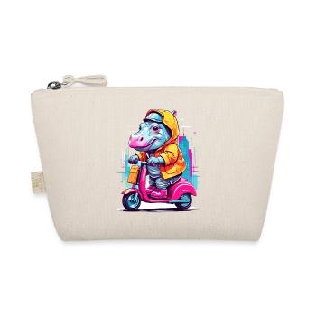 Hippopotamus on scooter - Organic Pouch - nature - Front