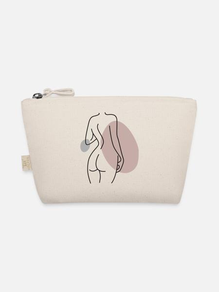 Abstraktes Design Rücken - Bio-Täschchen - Natur - Vorne