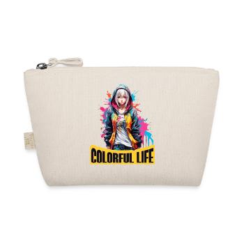 Anime girl with color spots - Organic Pouch - nature - Front