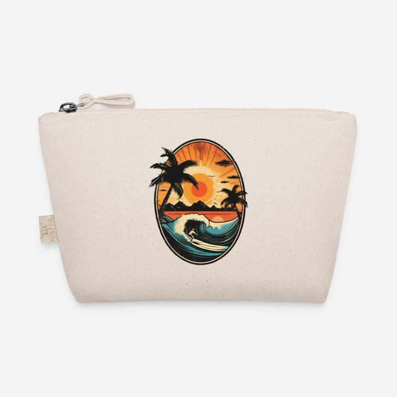Surfing Beach Palm Tree Sunshine Holidays Organic Pouch
