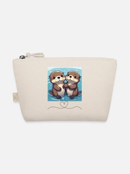 Otter Pärchen - Bio-Täschchen - Natur