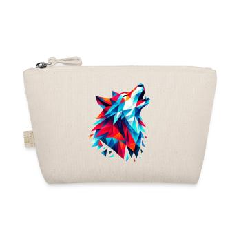Geometric Wolf: Colorful Origami Art Print - Organic Pouch - nature - Front