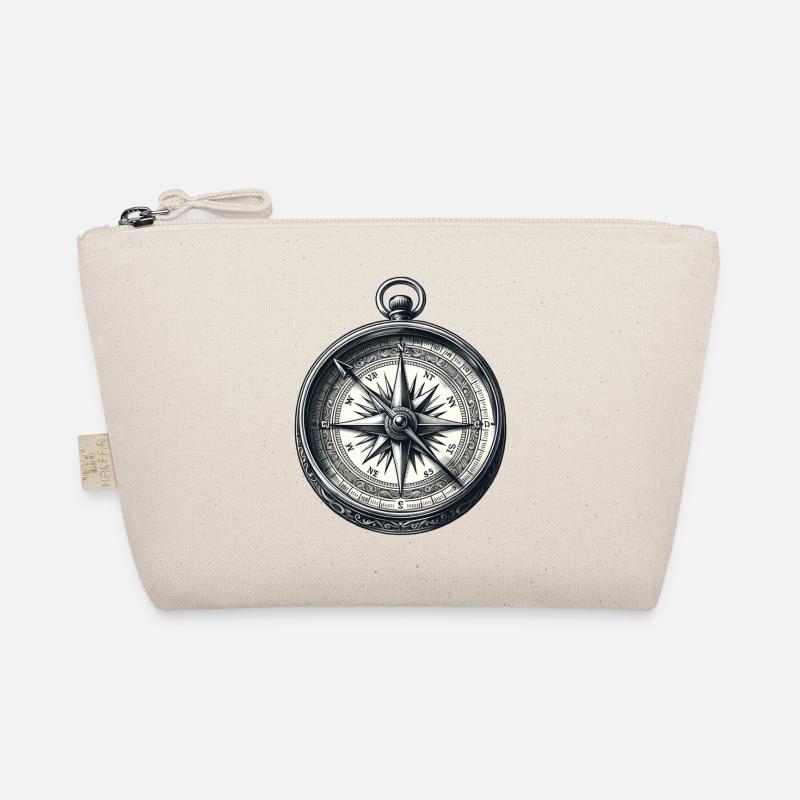 Vintage Compass: Northward with Style Organic Pouch