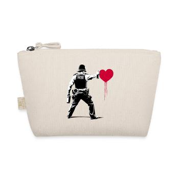I ♥️ Police StreetArt Banksy style - Bio-Täschchen - Natur - Vorne