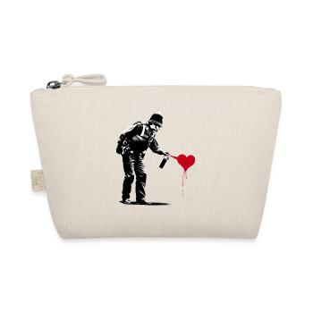 English police officer spraying a red heart - Bio-Täschchen - Natur - Vorne