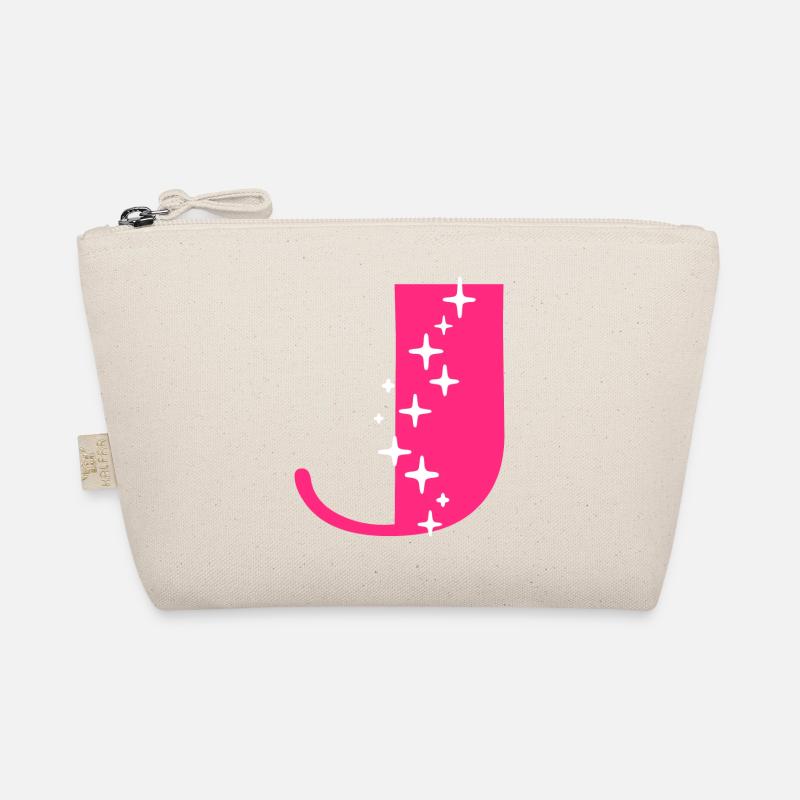Letter J Glitter Organic Pouch