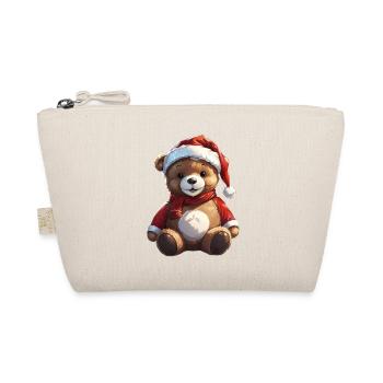 Noël mignon ours en peluche chapeau de Père Noël - Trousse biologique - nature - Devant