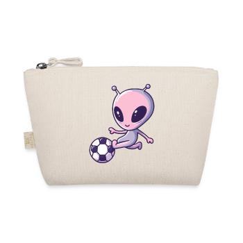 Alien Fußballspieler Cartoon Stil - Bio-Täschchen - Natur - Vorne