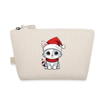 Cat Christmas Christmas Cat Cute Merry Catmas - Organic Pouch - nature - Front