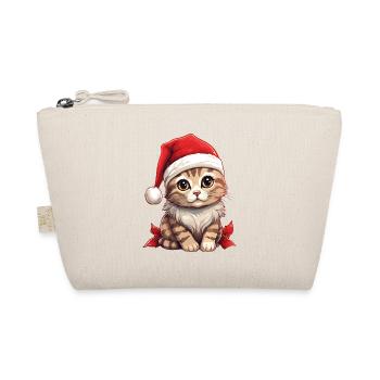 Cat Christmas Christmas Cat Cute Merry Catmas - Organic Pouch - nature - Front