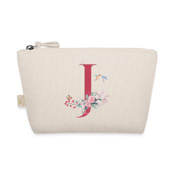 Buchstabe j floral - Geschenkidee - Bio-Täschchen - Natur - Vorne
