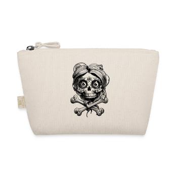 Super süßer Totenkopf, Tattoo Style: Metal T-Shirt - Bio-Täschchen - Natur - Vorne