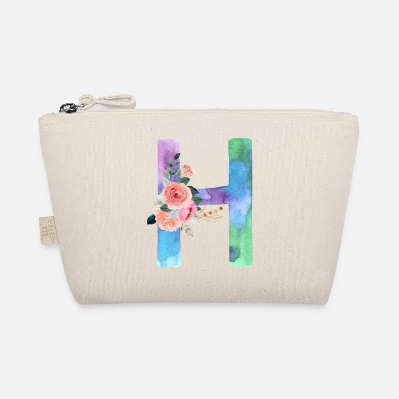 Letter H watercolor Organic Pouch