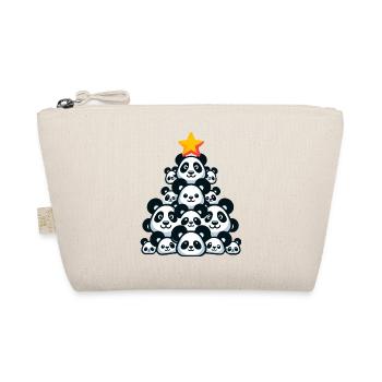 Christmas Panda - Festive Mood with Panda Bear - Organic Pouch - nature - Front