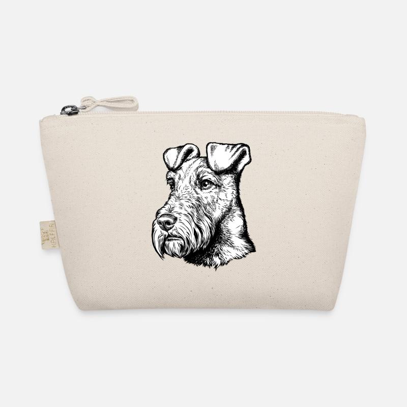 Irish Terrier Mailo 2023 Portrait sw - Bio-Täschchen - Natur