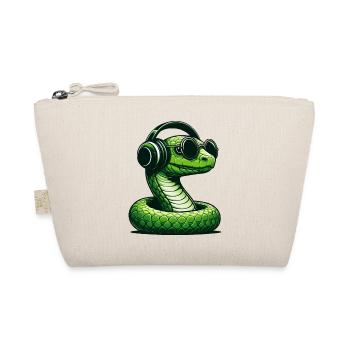 Snake with sunglasses and headphones - Organic Pouch - nature - Front