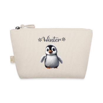 Süßer Baby Pinguin im Winter - Bio-Täschchen - Natur - Vorne