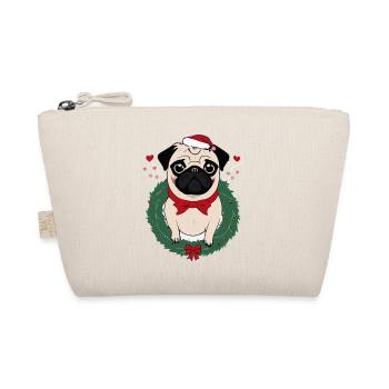 Merry Pugging Christmas Dog Santa Pug Xmas Merry - Organic Pouch - nature - Front