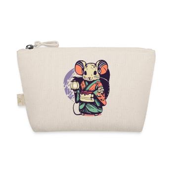 Maus im Kimono - Bio-Täschchen - Natur - Vorne