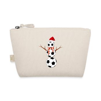 Funny Christmas Football Snowman - Organic Pouch - nature - Front